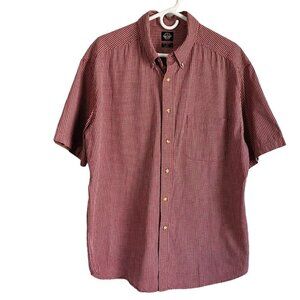 Dockers Short Sleeve Button Down Cotton Red Shirt Size XL